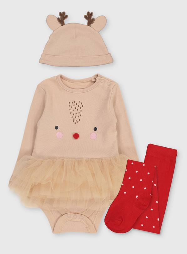 Buy Christmas Reindeer Tutu Bodysuit, Tights & Hat 1824 month